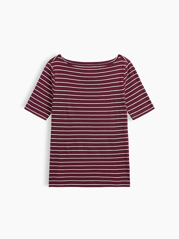 Modern Ribbed Boatneck Top