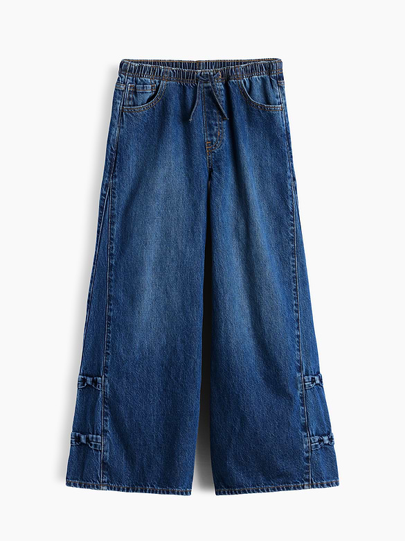 Kids Low Rise Bow Easy Baggy Jeans