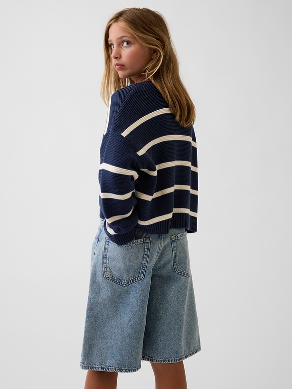 Kids 100% Cotton Oversized Boxy Cardigan Sweater