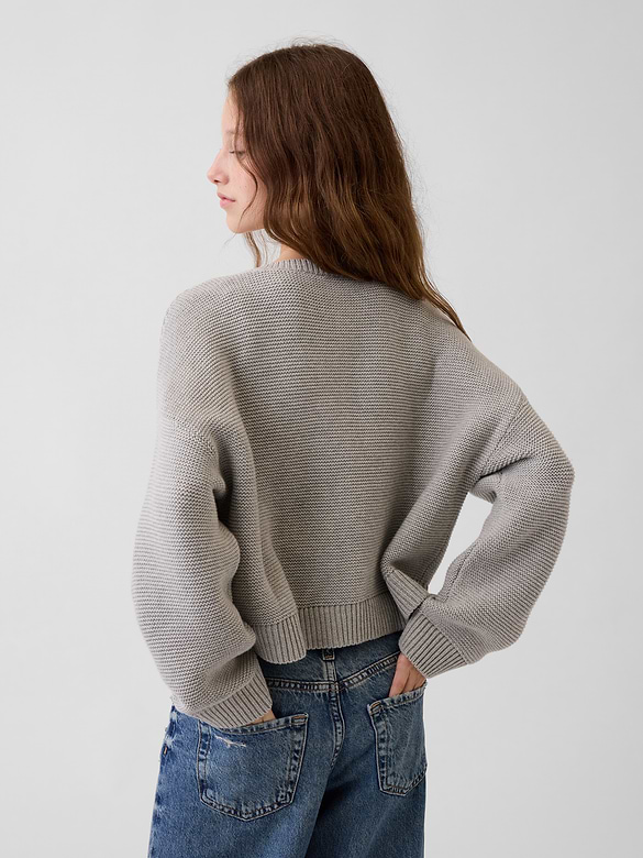 Kids 100% Cotton Oversized Boxy Cardigan Sweater