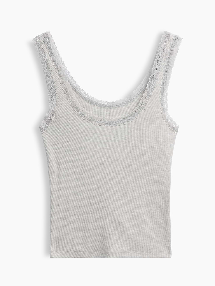 Image number 5 showing, Mini Rib Lace-Trim PJ Tank Top