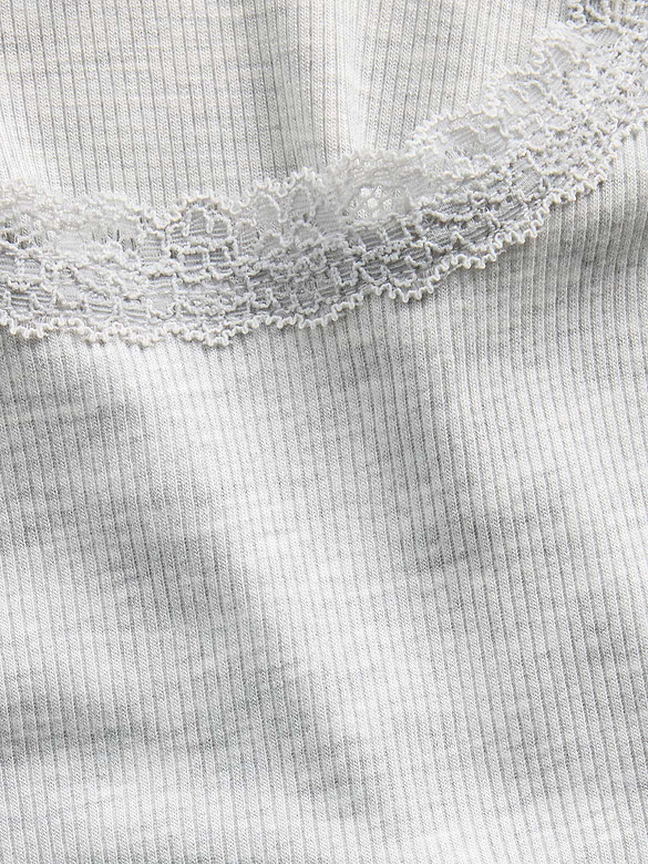 Mini Rib Lace-Trim PJ Tank Top