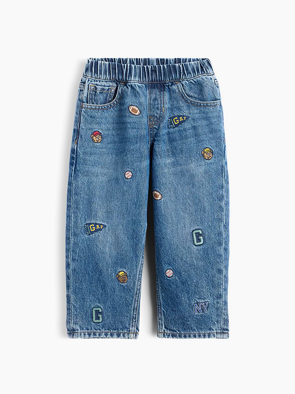 Baby & Toddler Embroidered Pull-On Baggy Jeans