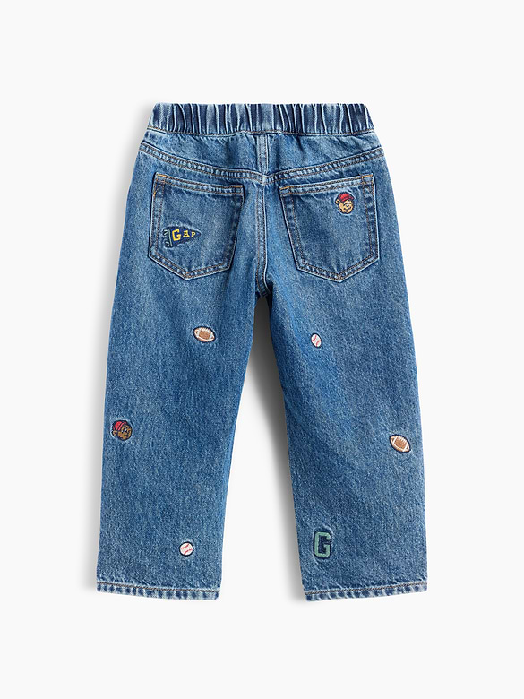 Baby & Toddler Embroidered Pull-On Baggy Jeans
