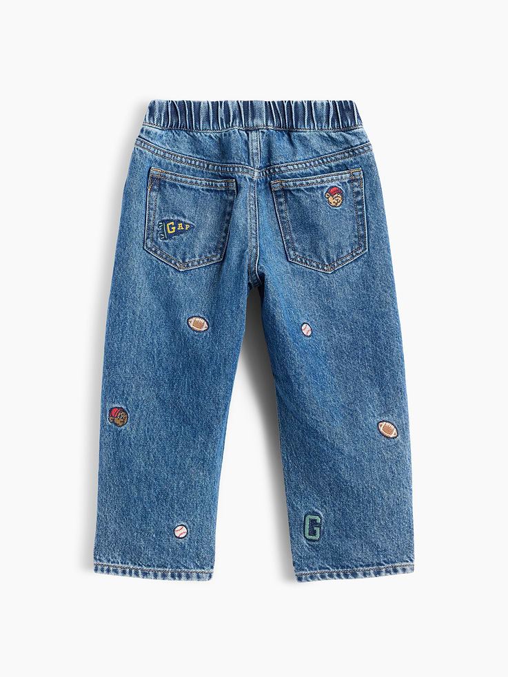 Image number 3 showing, Baby & Toddler Embroidered Pull-On Baggy Jeans