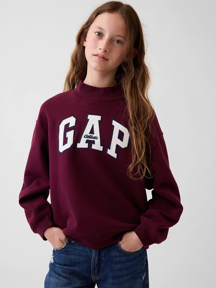 Image number 1 showing, Kids VintageSoft Oversized Mockneck Logo Sweatshirt