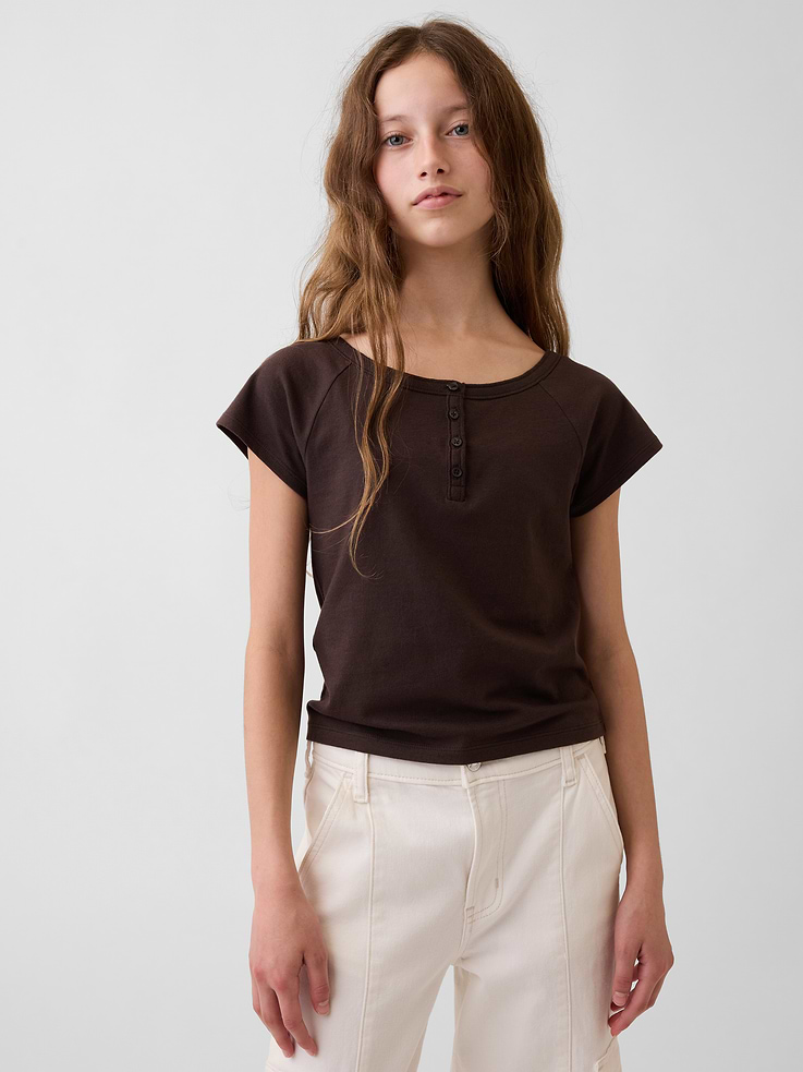 Image number 1 showing, Kids Raglan Henley T-Shirt