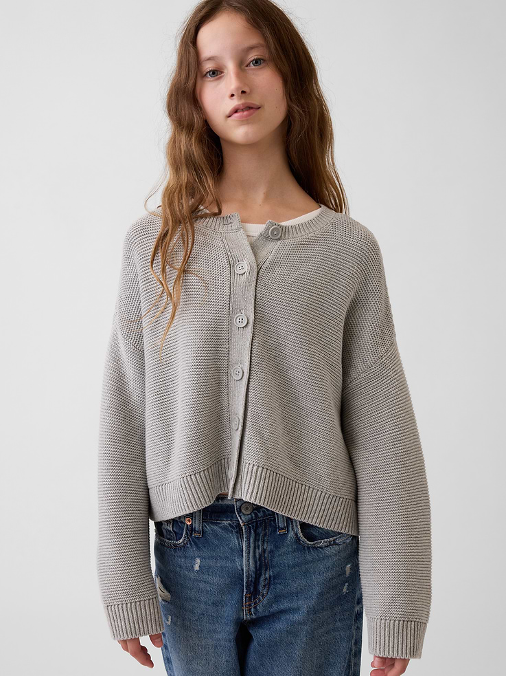 Image number 1 showing, Kids Oversized Boxy Cardigan Sweater
