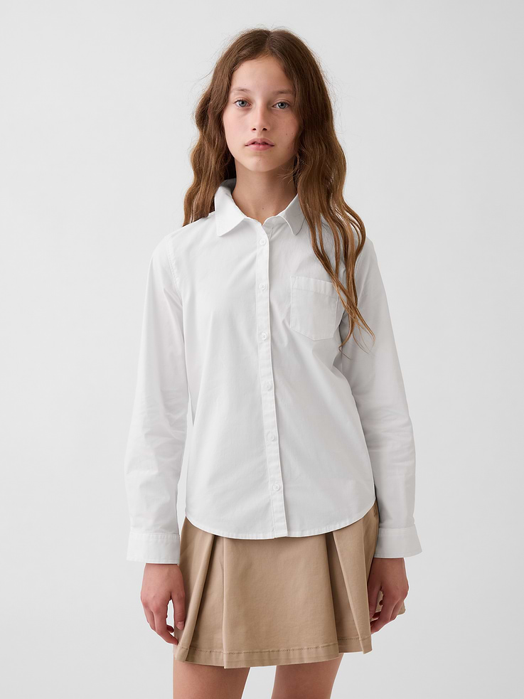 Image number 1 showing, Kids Uniform Poplin Shirt