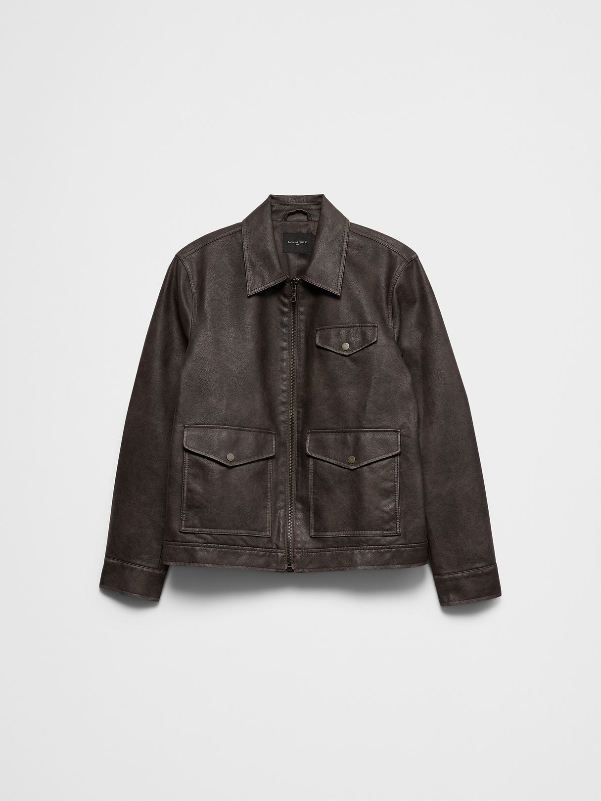 Vegan Leather Zip Jacket | Banana Republic Factory