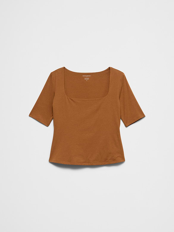 Soft Stretch Square-Neck Top