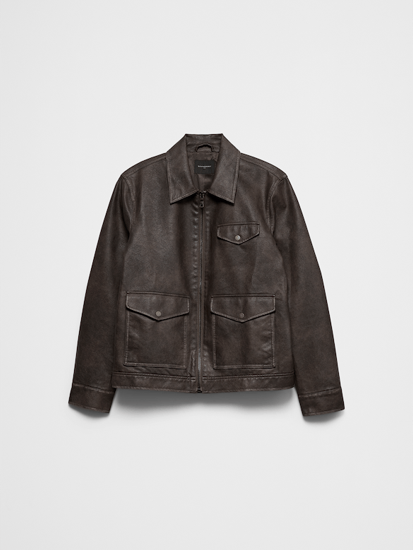 Vegan Leather Zip Jacket