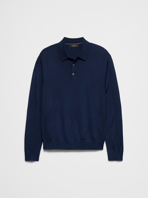 Merino Wool Polo Sweater