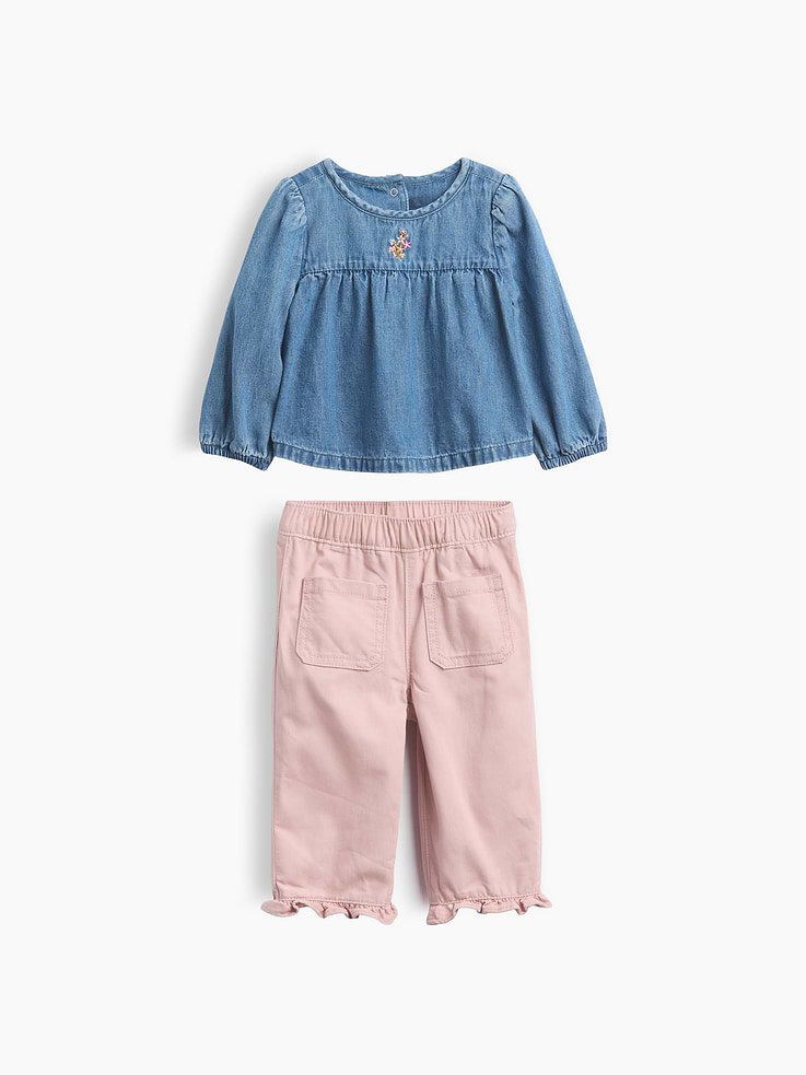 Image number 1 showing, Baby Denim Outfit Set