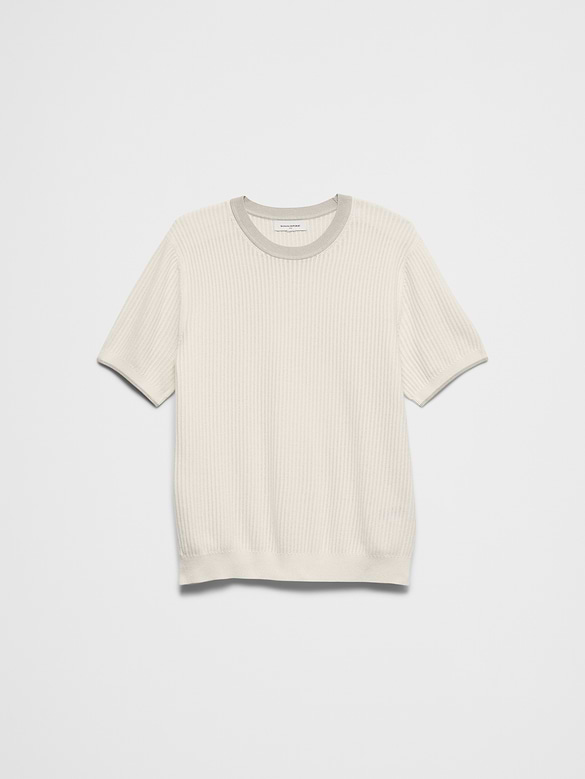 Contrast-Collar Sweater Top