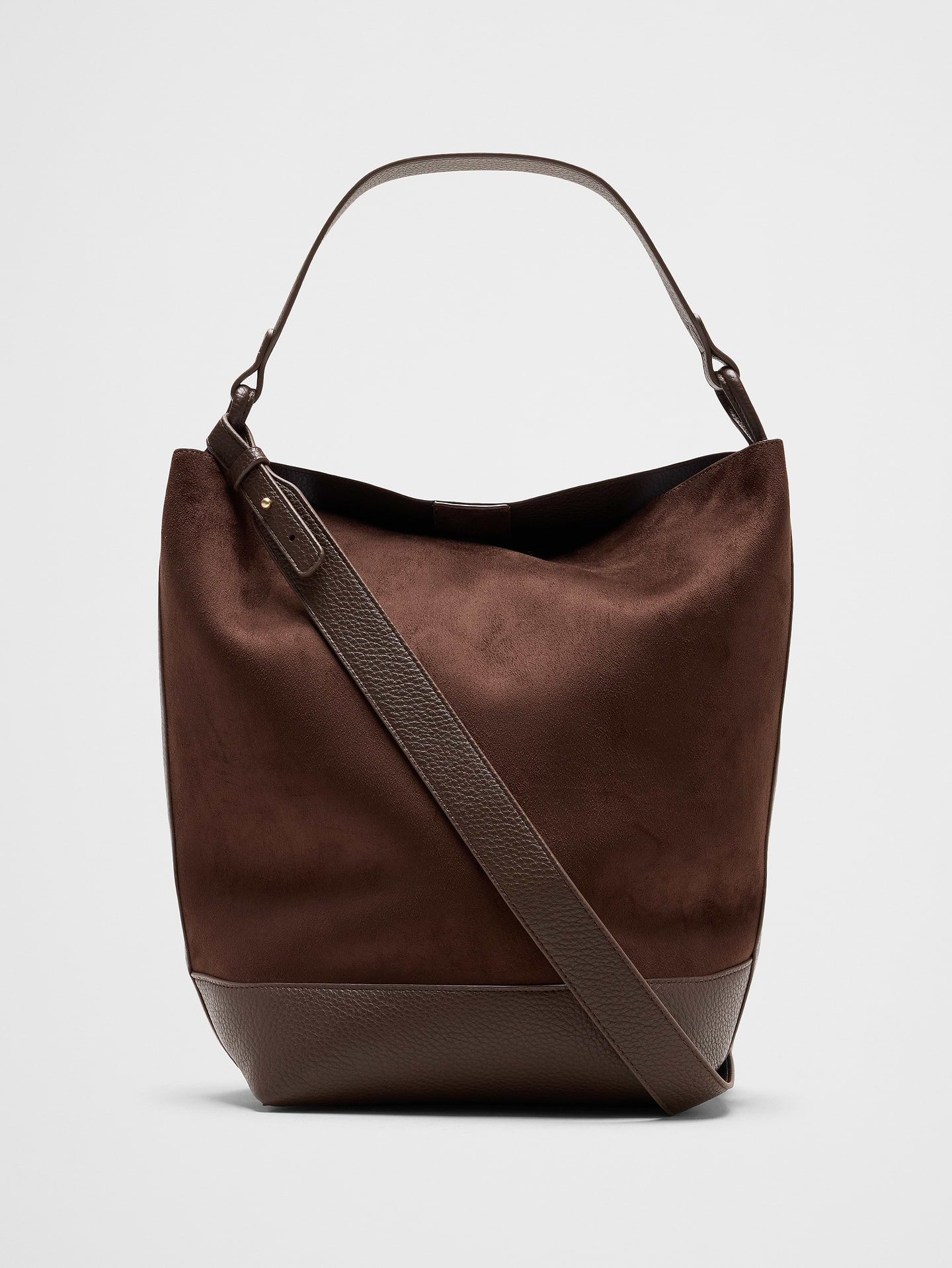 Image number 1 showing, Vegan Leather Suede Bucket Tote