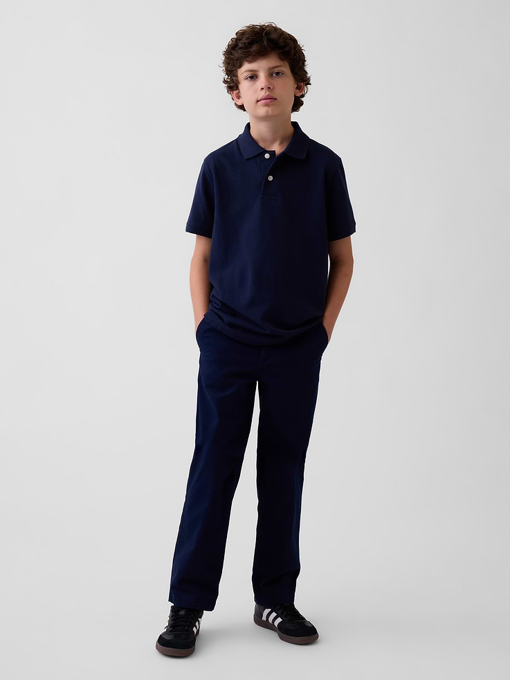 Image number 1 showing, Kids Uniform Stretch Loose Khakis