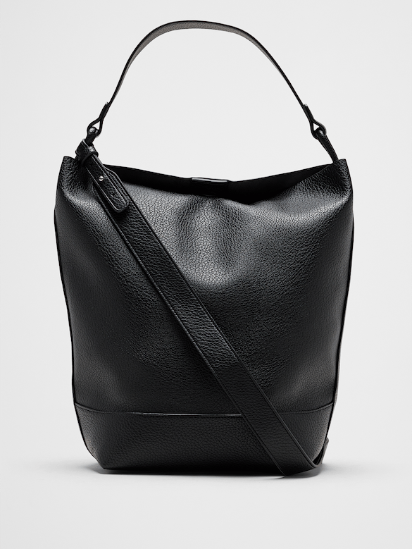 Vegan Leather Suede Bucket Tote
