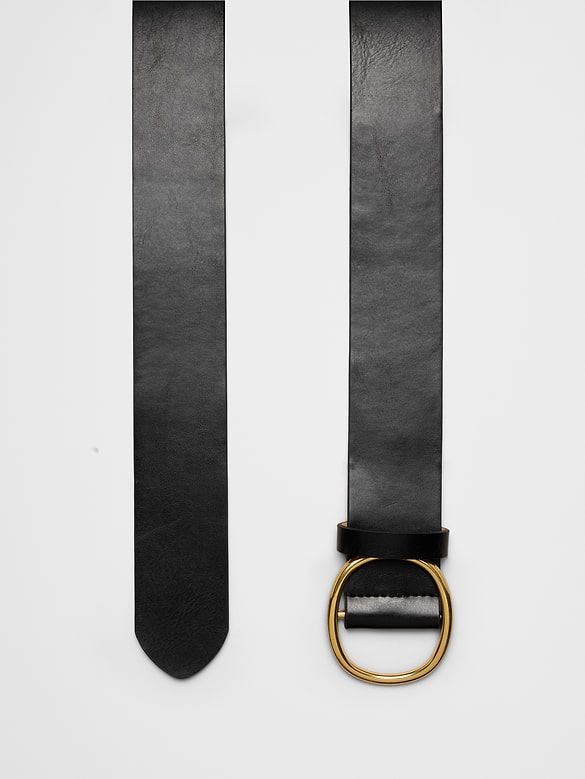Wide Vegan Oval Buckle Belt