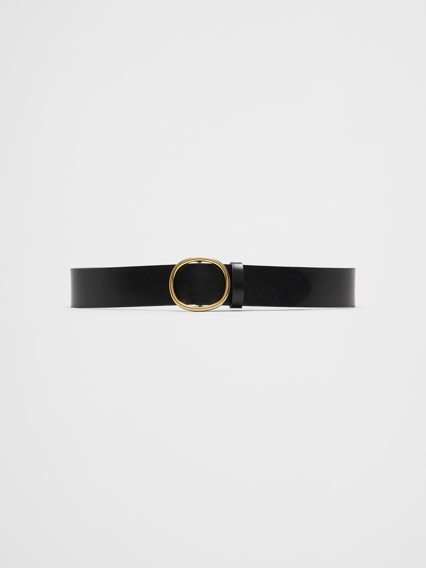 Image number 1 showing, Wide Vegan Oval Buckle Belt