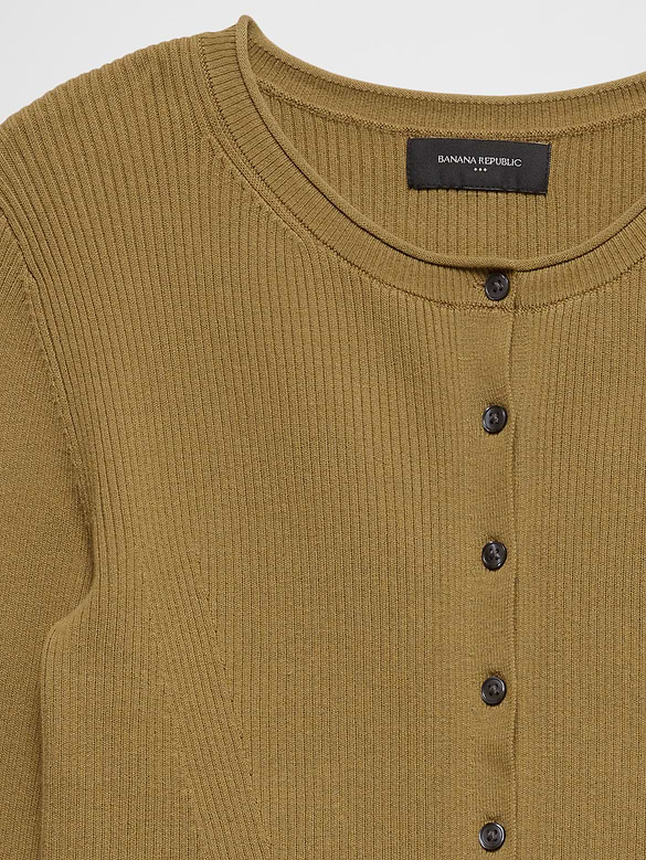 Ribbed Cardigan Sweater