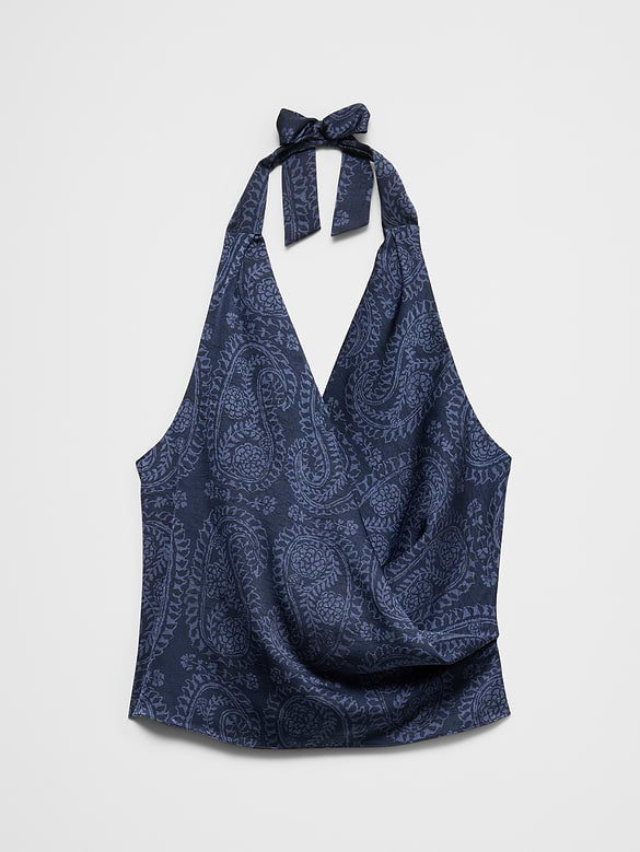 Cowl-Neck Cropped Top