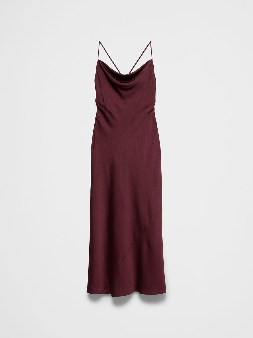 Satin Cowl-Neck Maxi Dress