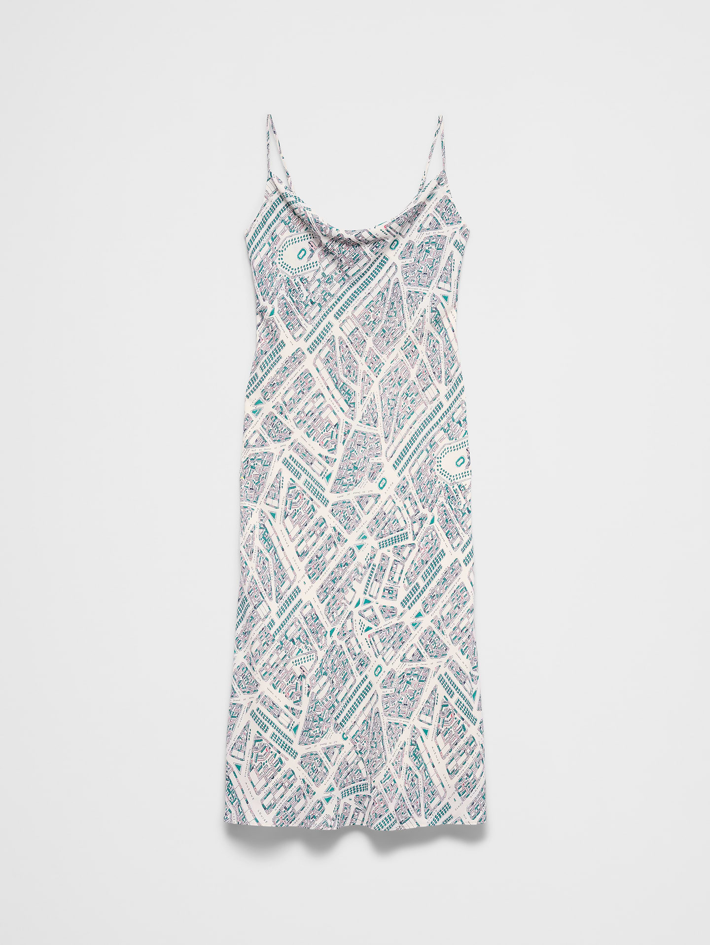 Image number 4 showing, Cowl-Neck Map Print Midi Dress