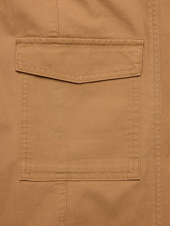 Tapered Mid-Rise Cargo Cotton Canvas Pant