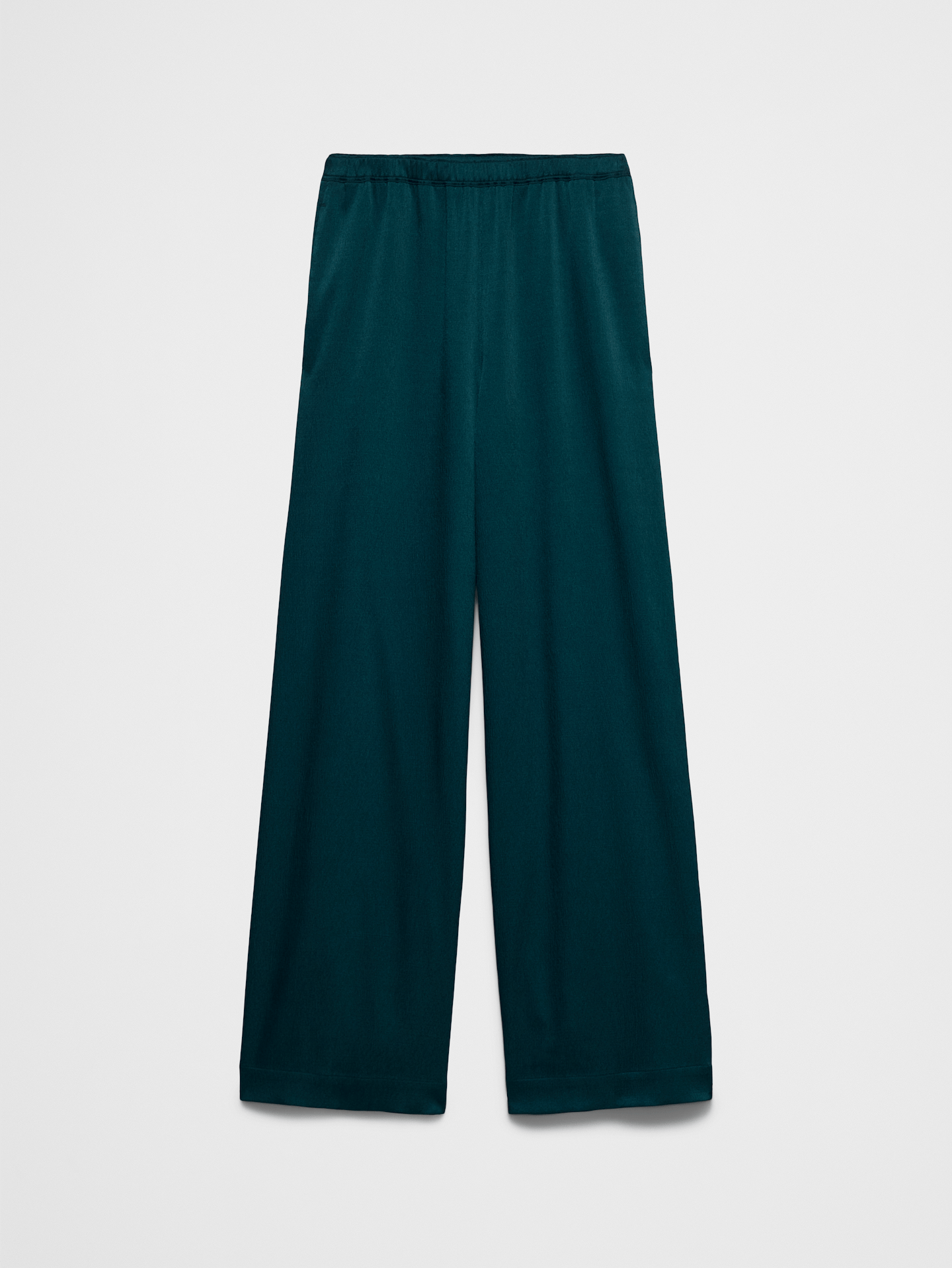 Image number 4 showing, Wide-Leg High-Rise Crinkle Satin Pull-On Pant