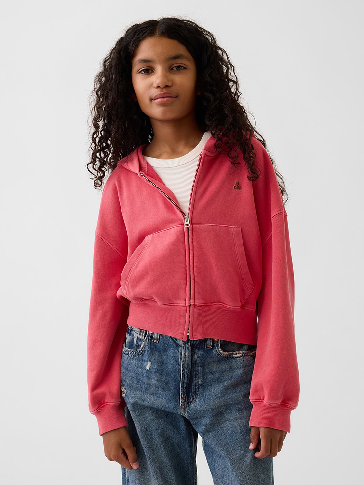 Image number 1 showing, Kids VintageSoft Terry Wedge Zip Hoodie
