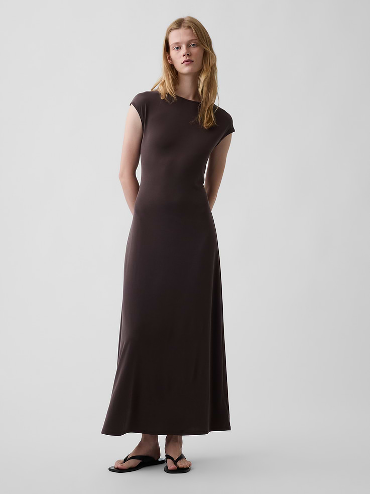 Image number 1 showing, Cap-Sleeve Maxi Dress