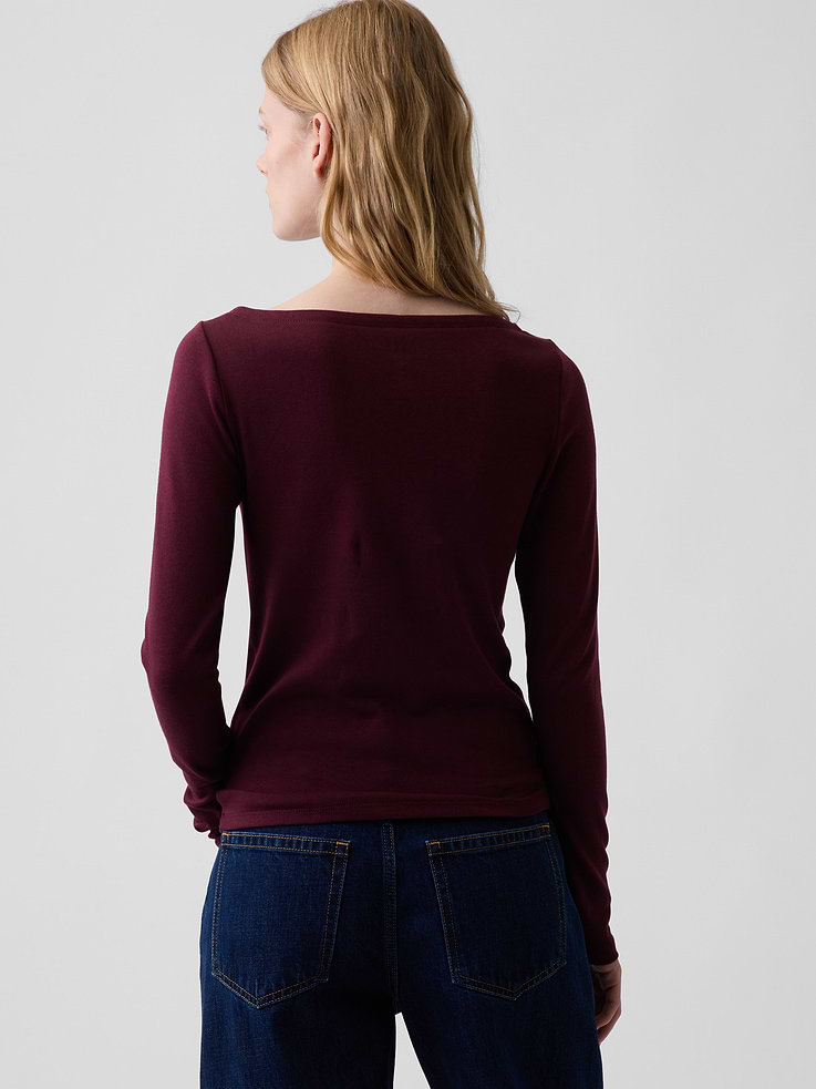 Image number 3 showing, Modern Boatneck T-Shirt
