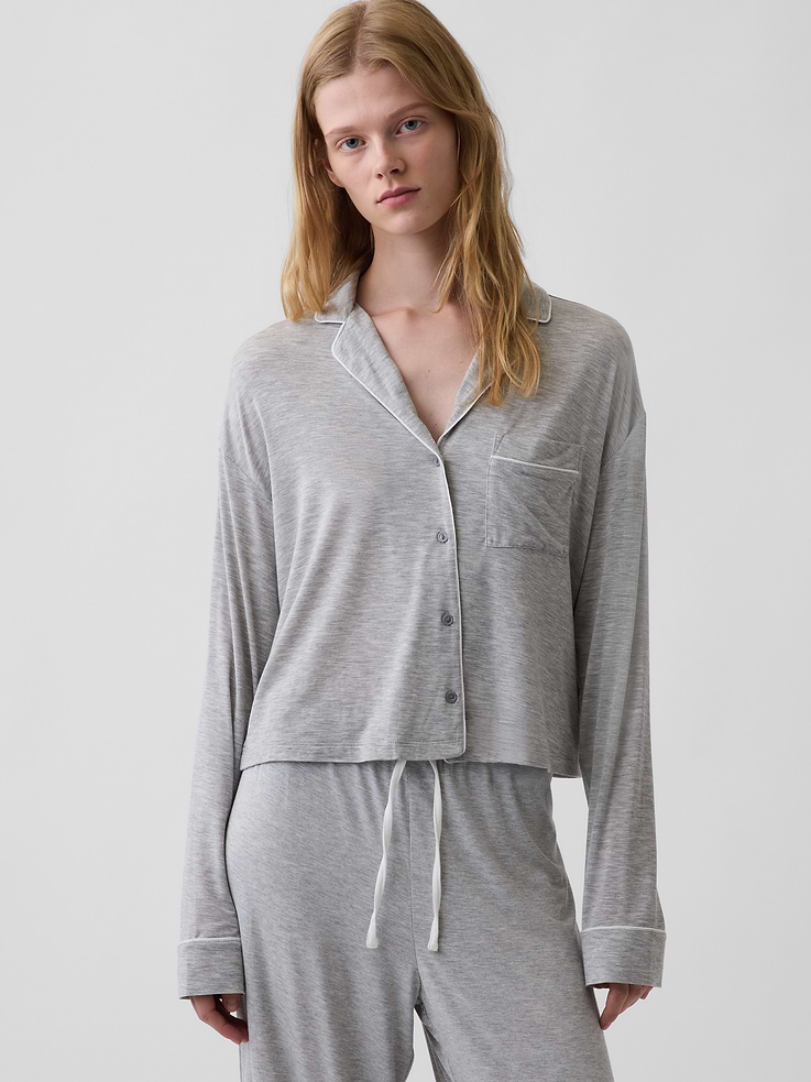 Image number 1 showing, SoftMade Modal Crop PJ Top