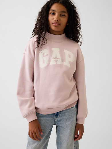 Image number 1 showing, Kids VintageSoft Oversized Mockneck Logo Sweatshirt