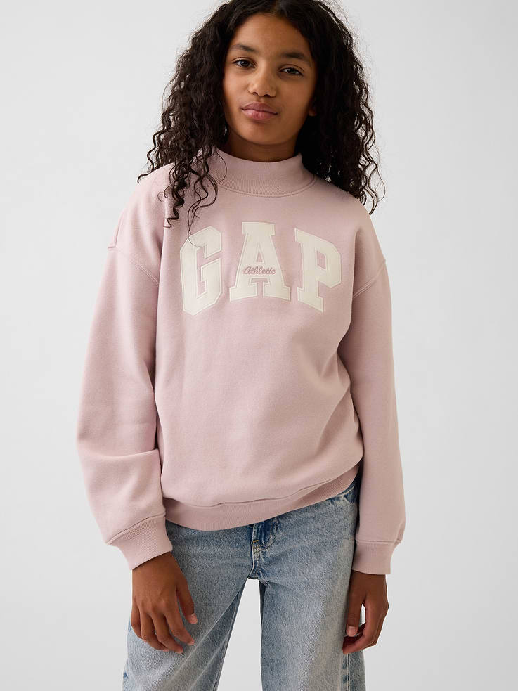 Image number 1 showing, Kids VintageSoft Oversized Mockneck Logo Sweatshirt