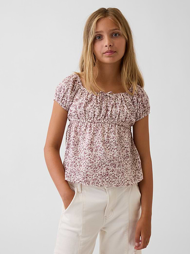 Image number 1 showing, Kids Puff-Sleeve Top