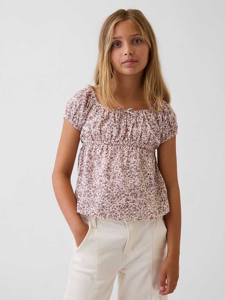 Image number 1 showing, Kids Puff-Sleeve Top