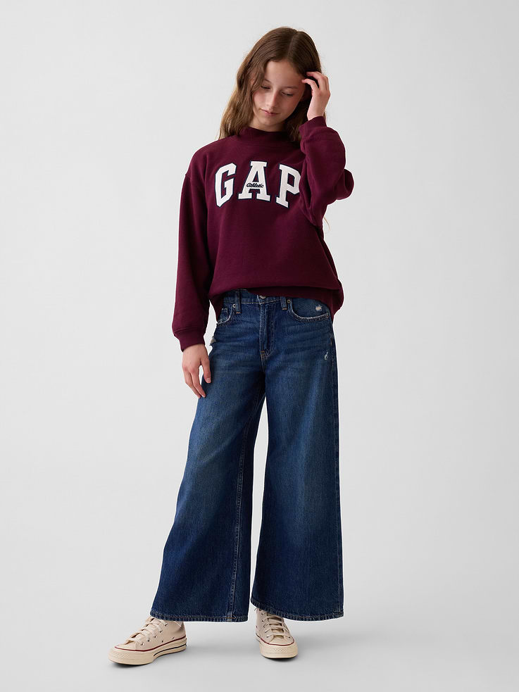 Image number 2 showing, Kids VintageSoft Oversized Mockneck Logo Sweatshirt