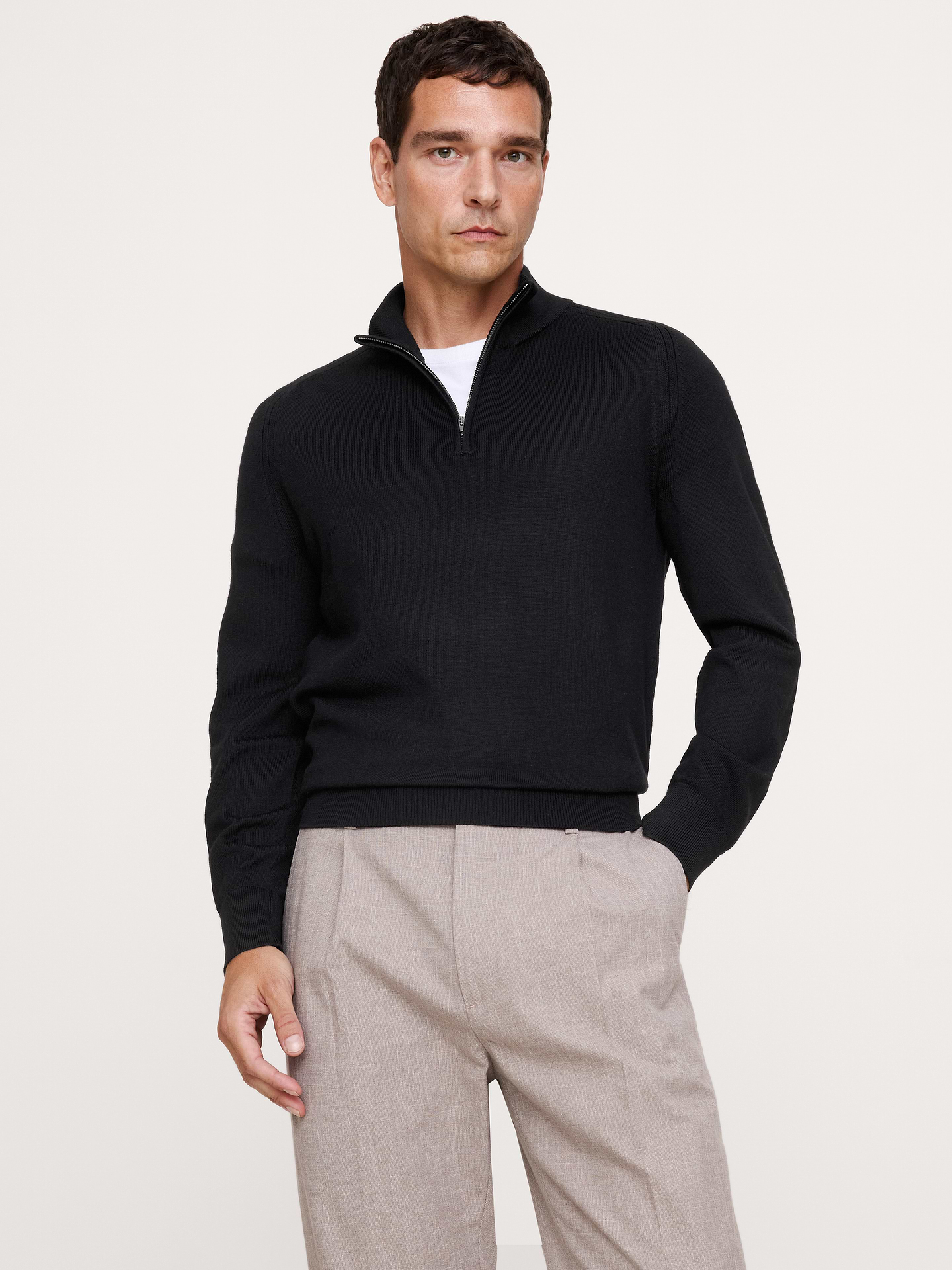 Image number 1 showing, Merino Quarter-Zip Sweater