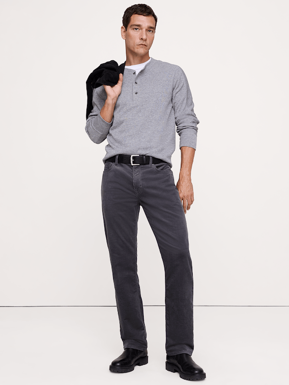Pantalon Voyageur droit en velours côtelé