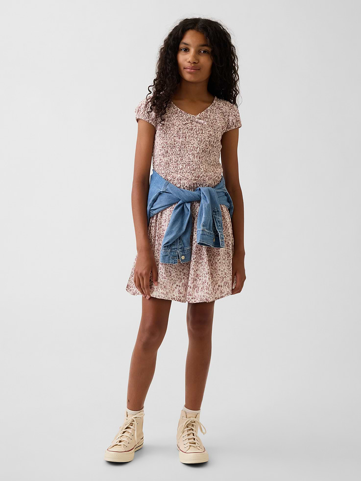 Image number 4 showing, Kids Smocked Print Dress