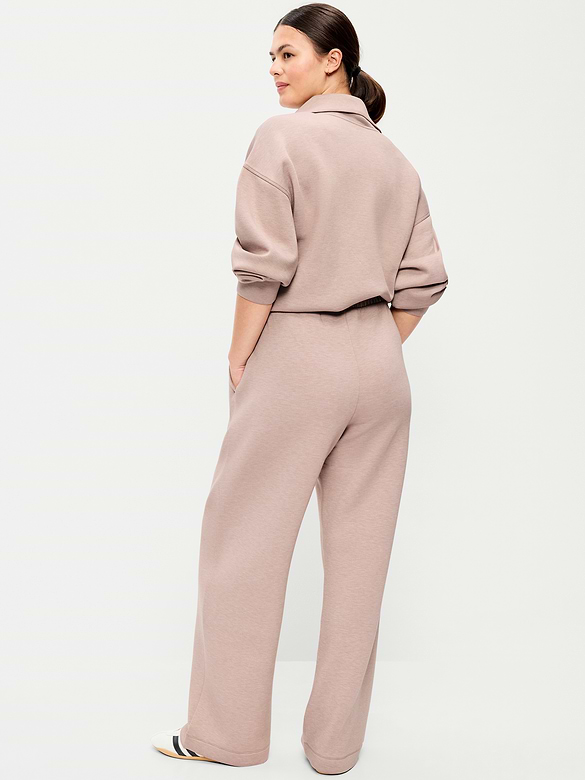 High-Waisted Bounce Fleece Wide-Leg Sweatpants