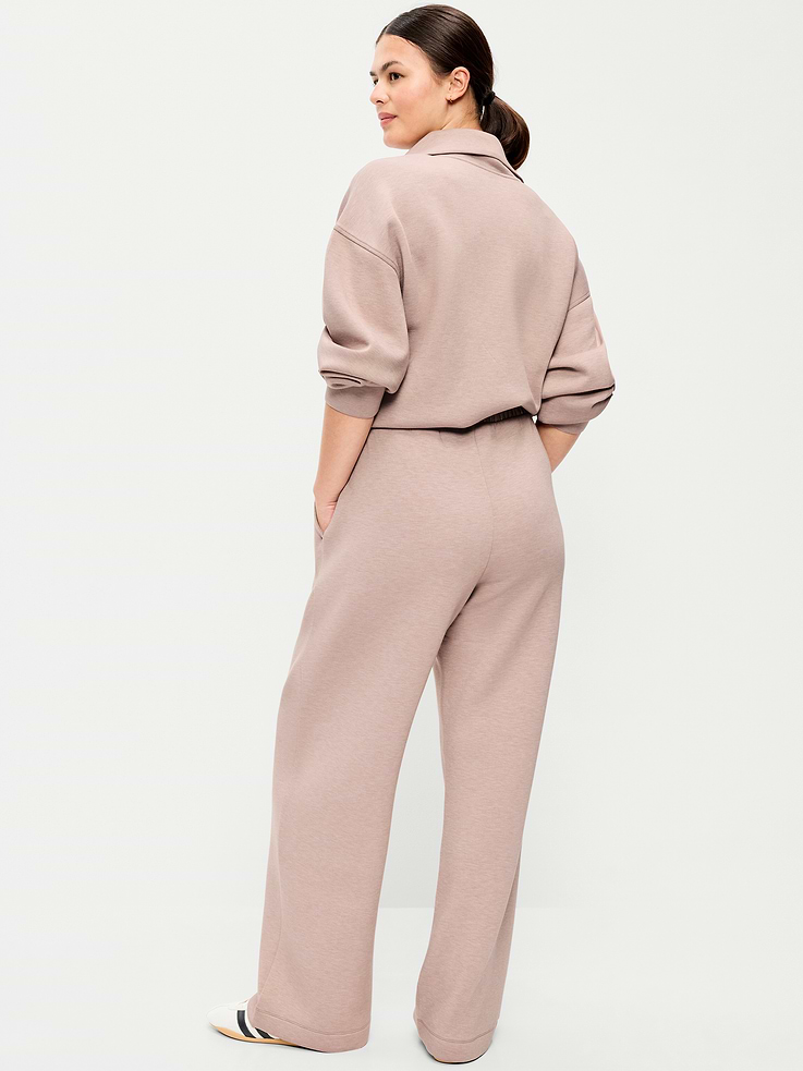 Image number 6 showing, High-Waisted Bounce Fleece Wide-Leg Sweatpants