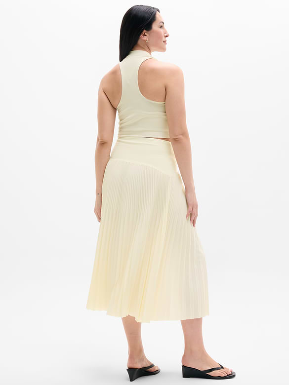 Featherweight Plissé Midi Skirt