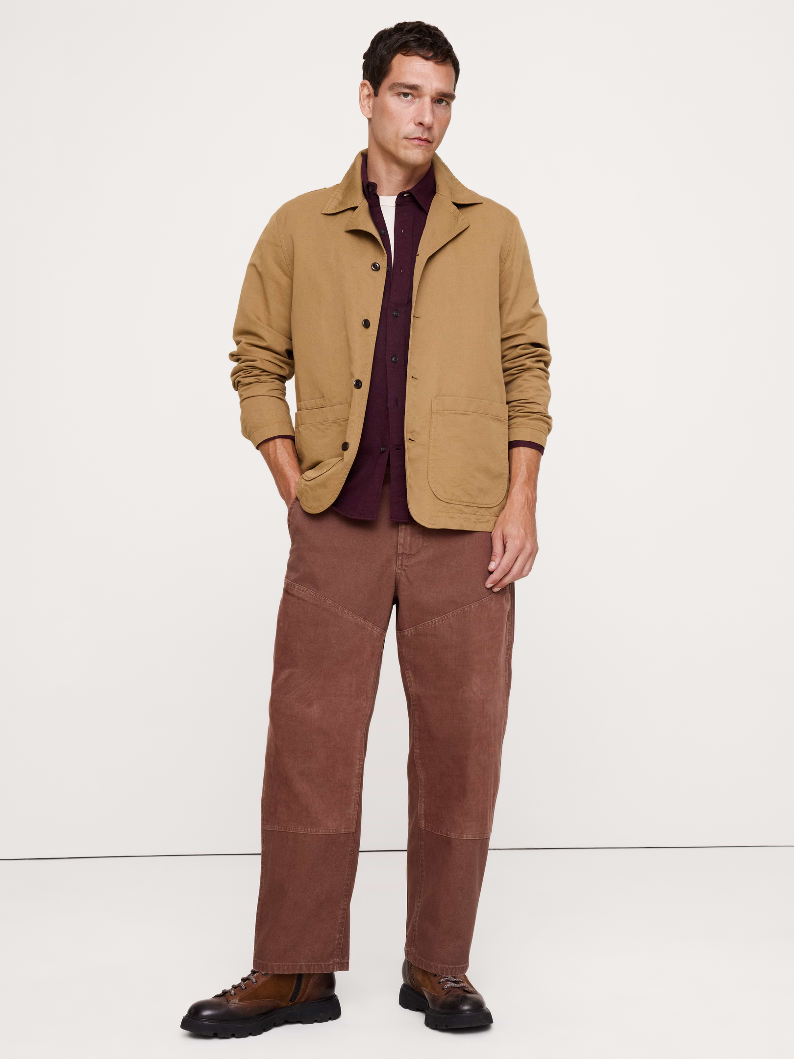 Image number 1 showing, Relaxed Mixed Media Barrel Pant