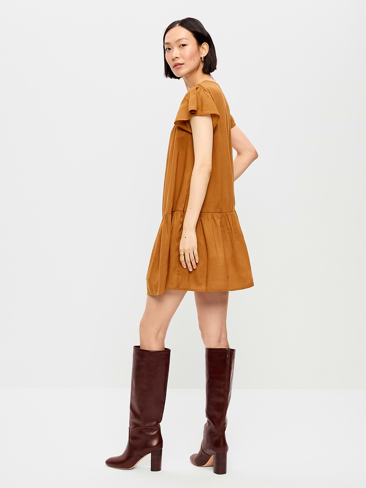 Image number 2 showing, Flutter-Sleeve Mini Swing Dress