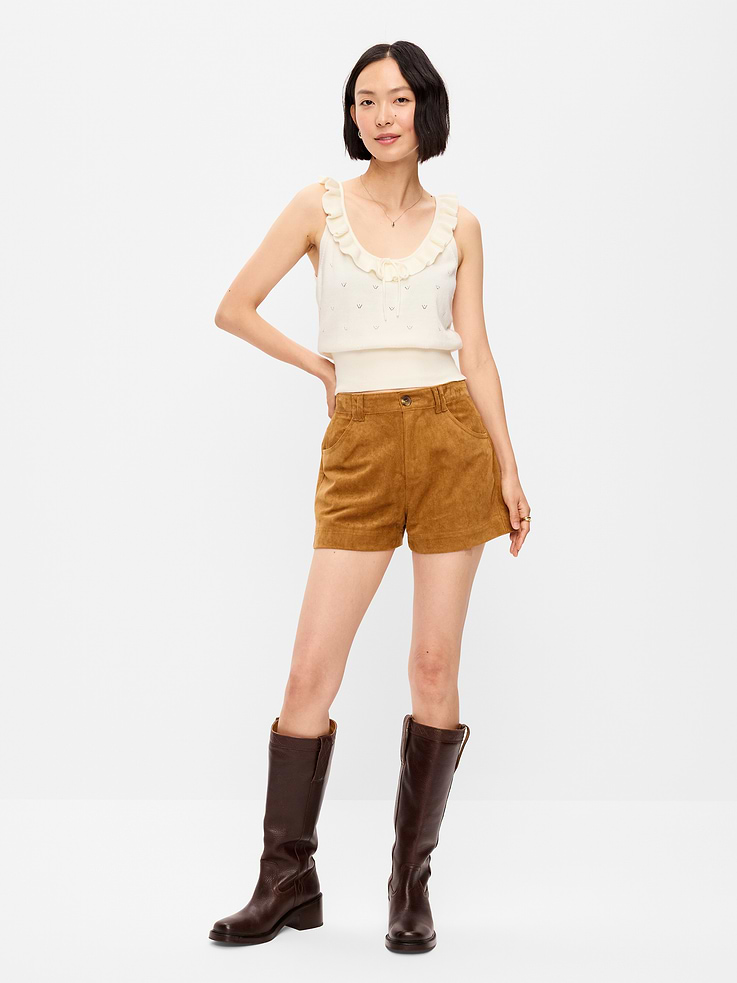 Image number 1 showing, High-Waisted Faux-Suede Shorts