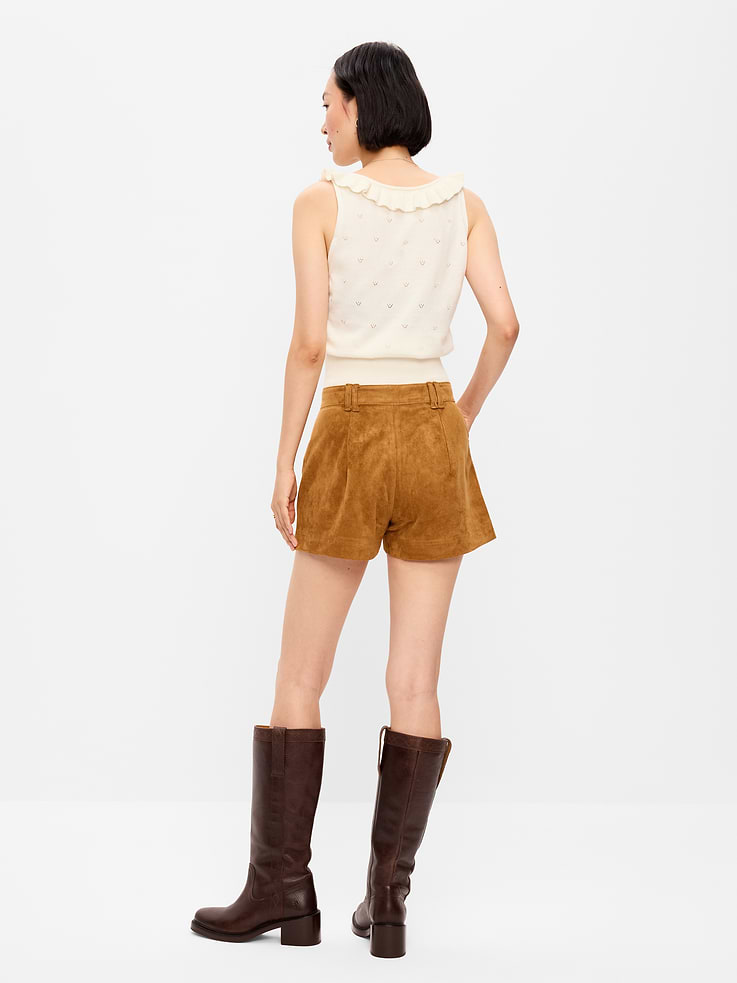Image number 3 showing, High-Waisted Faux-Suede Shorts