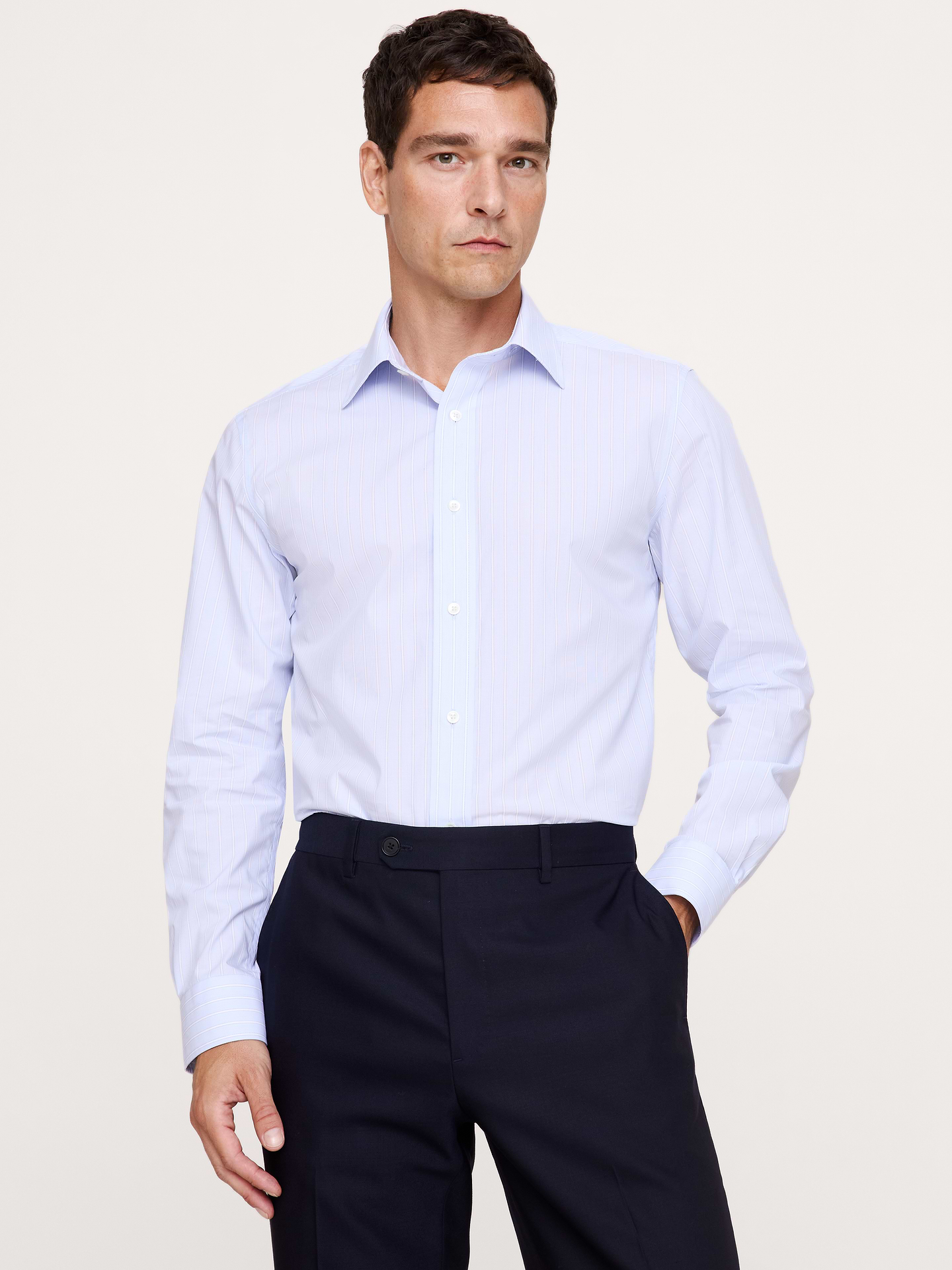 Image number 1 showing, Standard-Fit Wrinkle-Resistant Dress Shirt